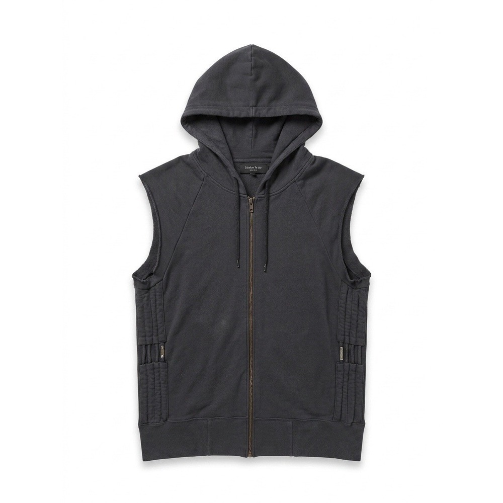 Surface to Air Hoodie Men Black SzXL Sleeveless Portugal Wreath Bone Graphic Hit